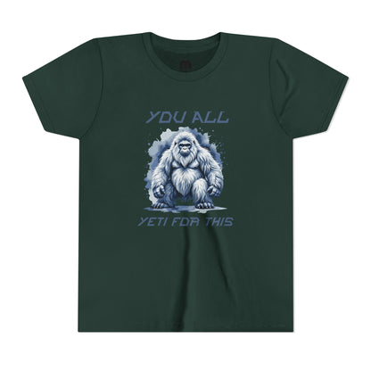 Youth Tee — "You All Yeti For This" Funny Yeti Kids T‑Shirt, Cute Snow Monster Graphic