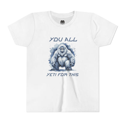 Youth Tee — "You All Yeti For This" Funny Yeti Kids T‑Shirt, Cute Snow Monster Graphic