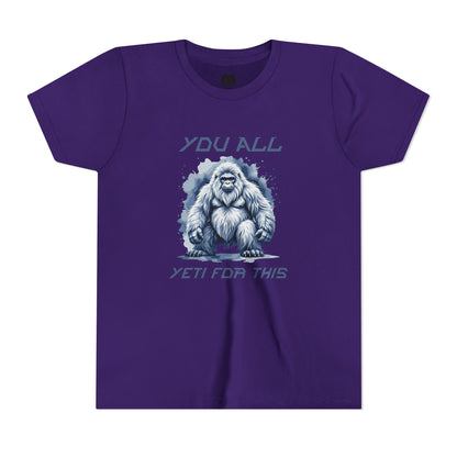 Youth Tee — "You All Yeti For This" Funny Yeti Kids T‑Shirt, Cute Snow Monster Graphic